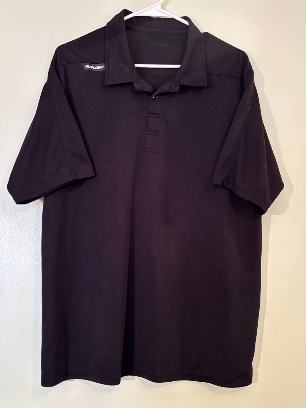 Bauer Men's XL Dark Black Performance Polo